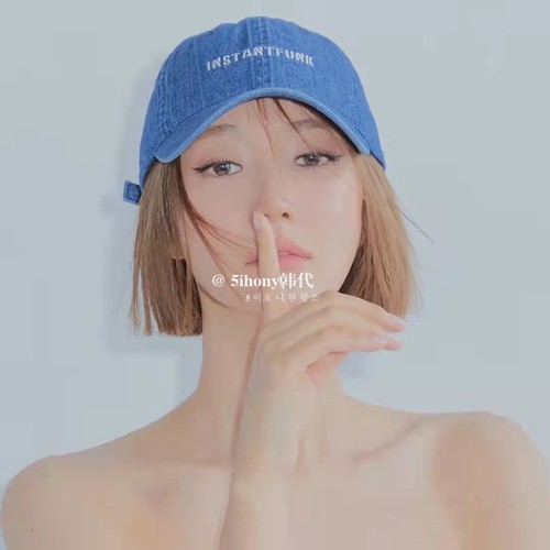 韩代潮牌INSTANTFUNK圆顶 软顶 刺绣字母高俊熙同款棒球帽 鸭舌帽