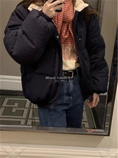 韩代潮牌LEROBE咖啡美娜家简约百搭立领保暖羽绒服女士面包服外套