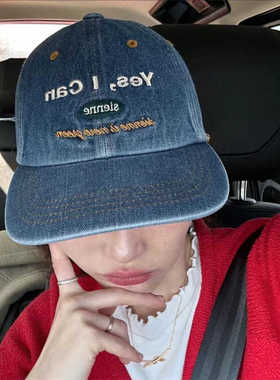 韩代潮牌 SIENNE牛仔水洗棉Crown软顶休闲遮阳刺绣棒球帽 鸭舌帽