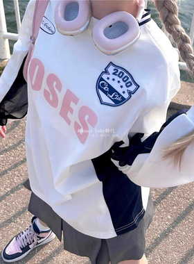 韩代潮牌2000archives中村一叶同款运动上衣球衣风情侣款长袖T恤