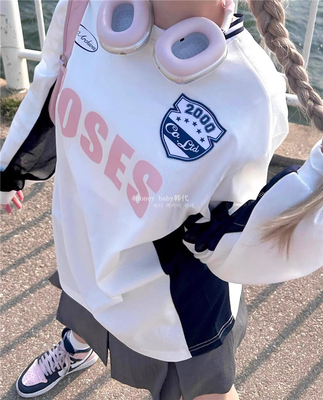 直邮正品迷彩字母圆领秋长袖T恤