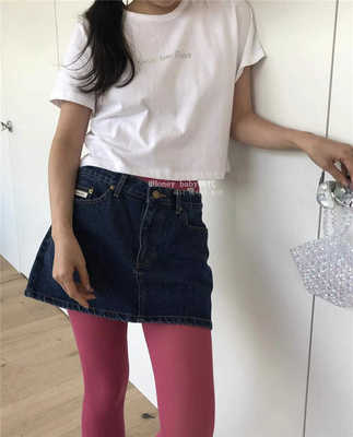 直邮正品24高腰牛仔短裙半身裙