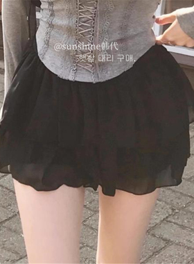 韩代潮牌CLOUDEMOTION秋纯欲风假两件半身青春迷你短裙裙裤女