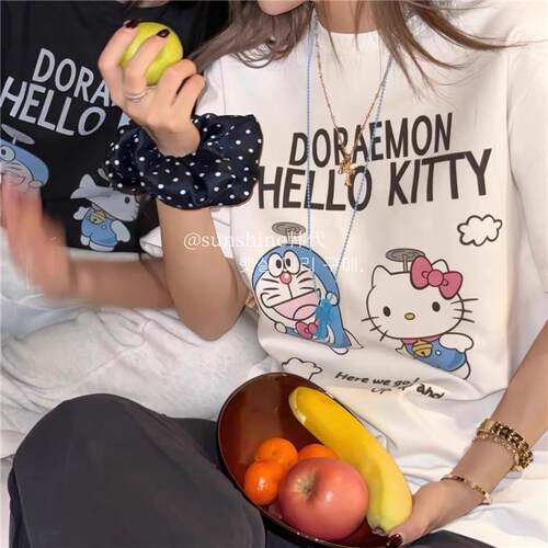 正品kitty俏皮纯棉闺蜜装短袖t
