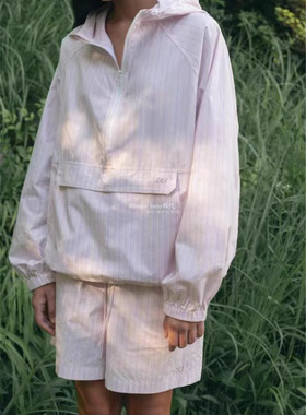 直邮正品条纹衬衫女宽松短裤套装
