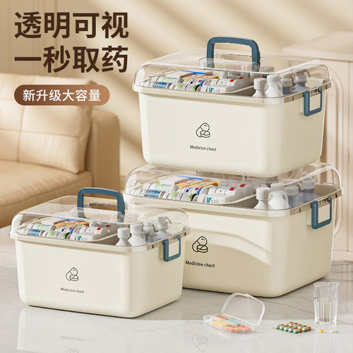 药箱庭装大容量带提手医疗急救箱