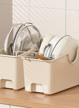 厨房锅具收纳盒带轮橱柜收纳架拉篮储物盒抽拉式锅盖下水槽置物架