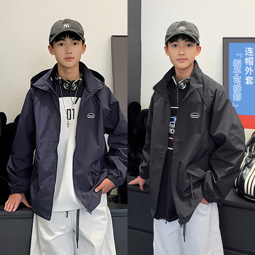 WT1678小赖家青少年2026新款春款外套男大童宽松长袖上衣潮牌