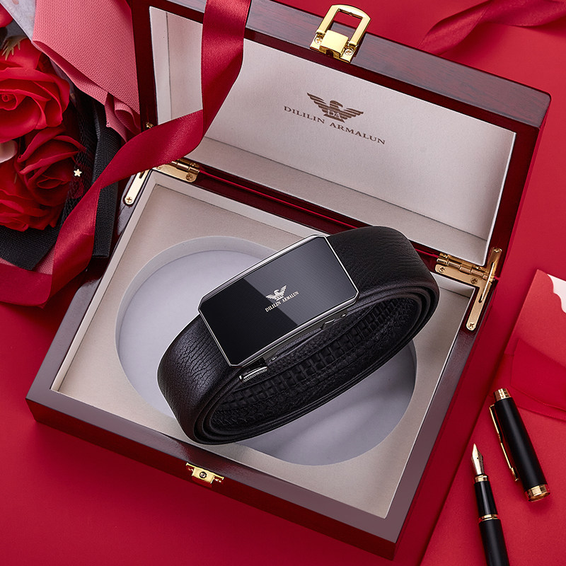 2025新款皮带男士真皮头层纯牛皮自动扣奢侈品牌商务内穿牛仔裤带