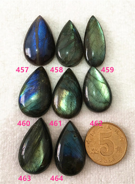 diy拉长石蓝光把玩饰品配件吊坠