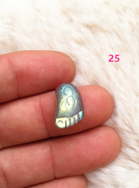 diy天然雕刻猫爪拉长石饰品吊坠