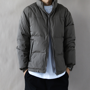 90绒特氟龙三防立领服羽绒服男美式冬季加厚保暖外套宽松上衣褐色