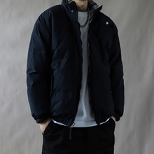 90白鸭绒羽绒服男款冬季2025新款立领外套宽松大码加厚高品质藏青