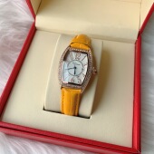 新款 时尚 酒桶形女士镶钻气质手表学生党真皮日历高档防水皮带女表