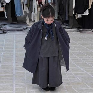 女童套装秋冬春款儿童打底衫休闲宽松中长大衣风衣女宝阔腿裤外套