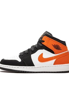 Jordan1 Mid Shattered Backboard 篮板GS中帮篮球鞋黑橙男女同款