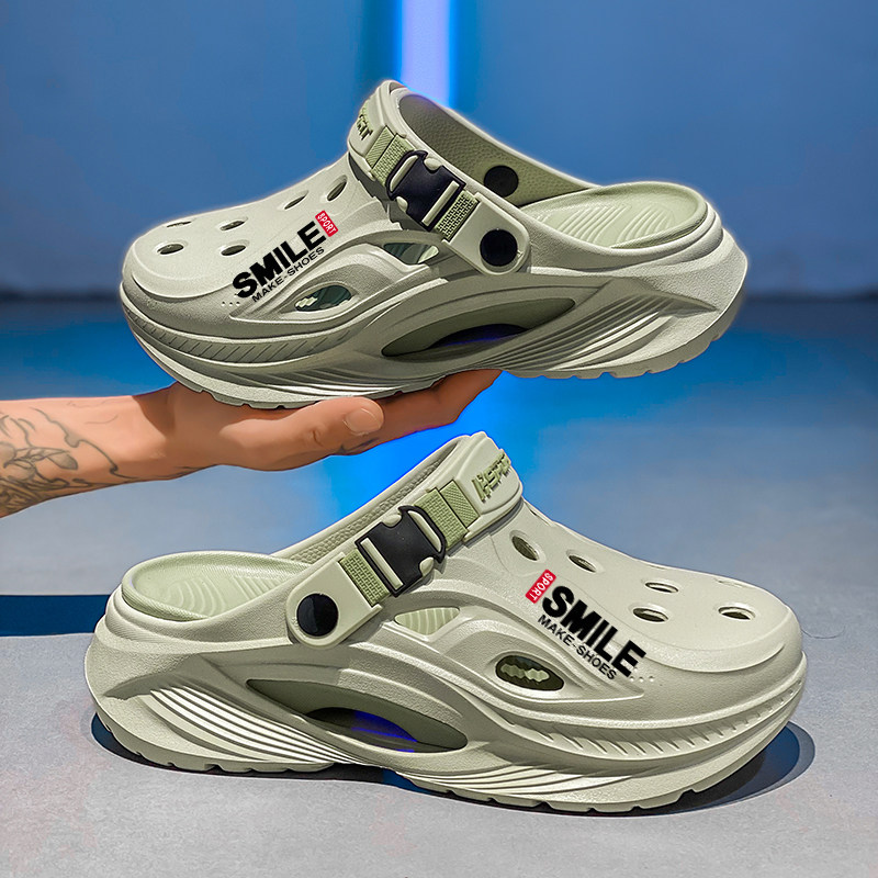 洞洞鞋男夏季潮流外穿防滑厚底包头拖鞋户外开车两用运动沙滩凉鞋,流行男鞋,包头拖,淘宝优惠券,粉丝福利购,淘宝优惠卷