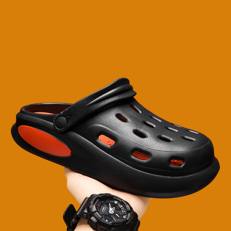 洞洞鞋男夏季外穿防滑踩屎感厚底包头半拖青少年运动大码沙滩凉鞋,流行男鞋,包头拖,淘宝优惠券,粉丝福利购,淘宝优惠卷