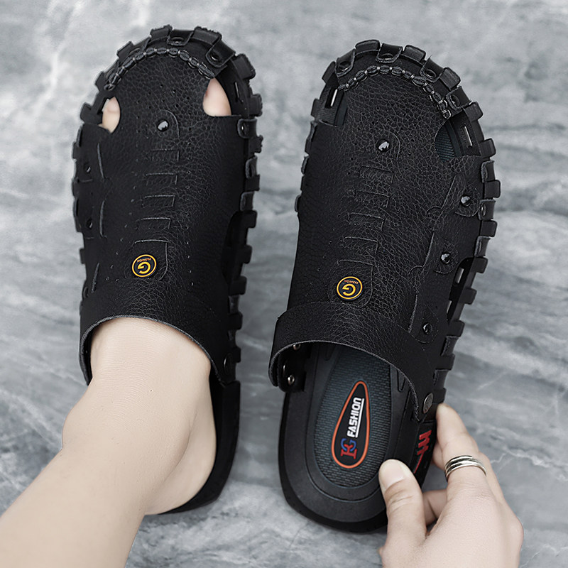包头拖鞋男夏季外穿防滑耐磨开车两用凉拖男士运动大码46沙滩凉鞋,流行男鞋,包头拖,淘宝优惠券,粉丝福利购,淘宝优惠卷