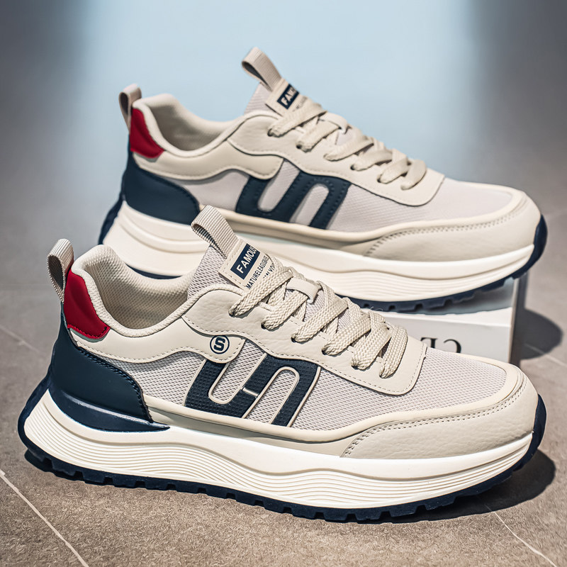 男鞋春季高级感百搭运动休闲阿甘鞋青少年跑步防滑厚底增高老爹鞋,流行男鞋,时尚休闲鞋,淘宝优惠券,粉丝福利购,淘宝优惠卷