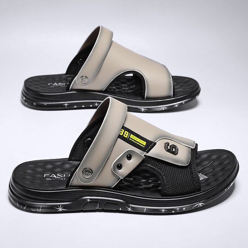 SANDALS MENS SUMMER WEAR NON-SLIP WEARABLE WEARABLE MENS CASUAL SPORTS DRIVING DUAL-PURPOSE BUSINESS SLIPPERS VIETNAM BEACH SHOES