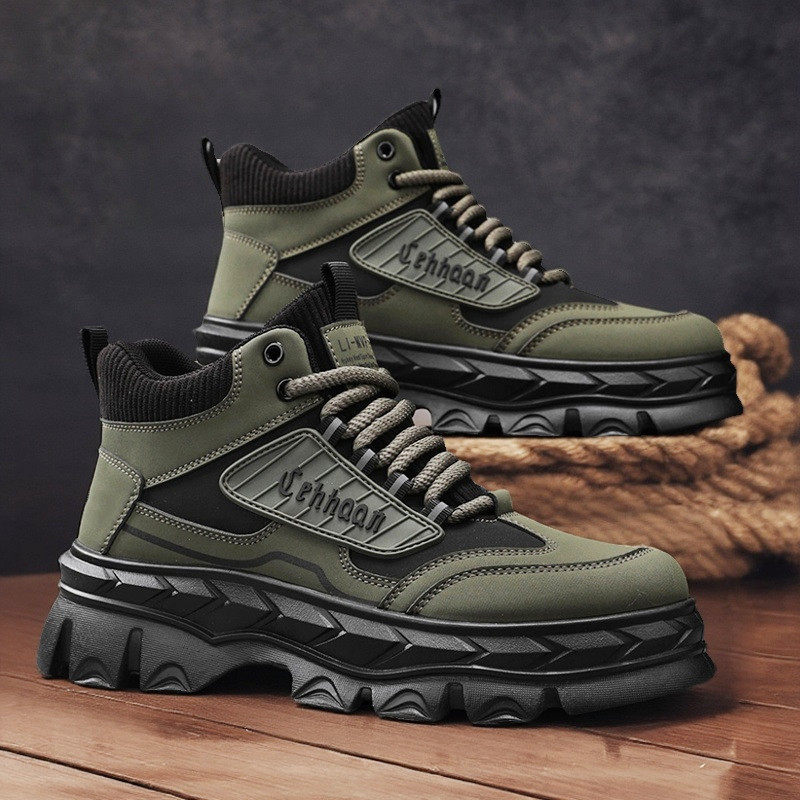 马丁靴男款冬季高帮英伦没事复古户外登山防水防滑运动增高工装靴,流行男鞋,马丁靴,淘宝优惠券,粉丝福利购,淘宝优惠卷