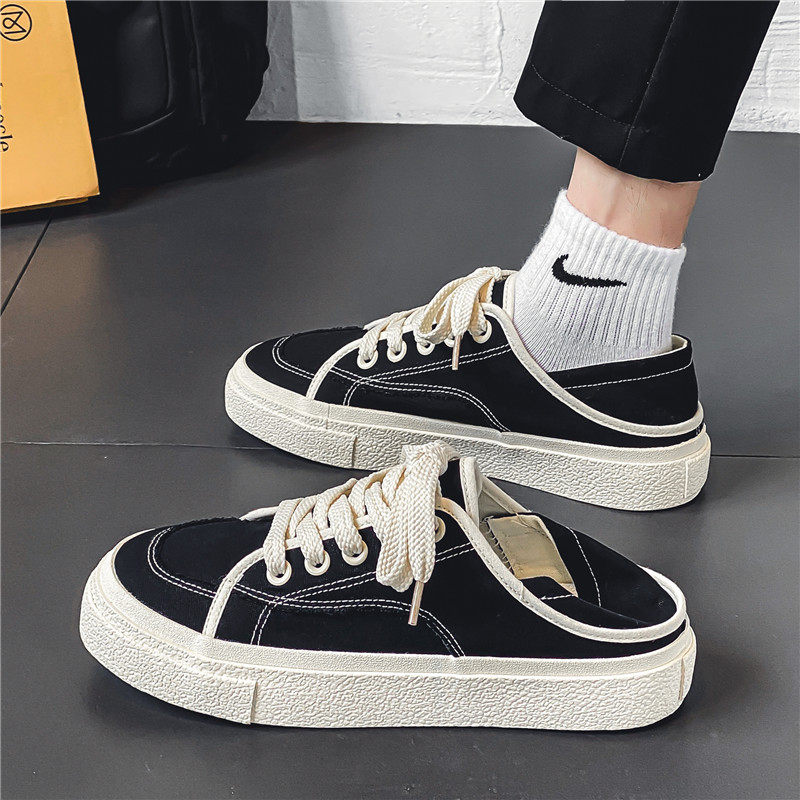 包头半拖鞋男夏季透气户外穿防滑沙滩凉鞋懒人一脚蹬无后跟洞洞鞋,流行男鞋,包头拖,淘宝优惠券,粉丝福利购,淘宝优惠卷