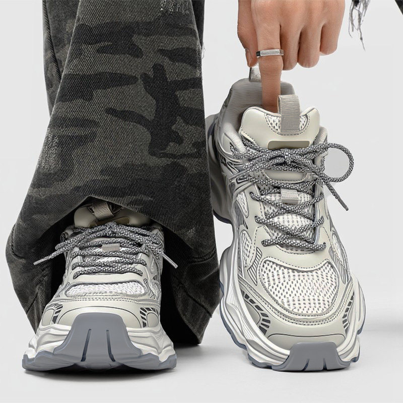 港风老爹鞋男款春季潮牌高级感青少年网面休闲百搭厚底增高老爹鞋,流行男鞋,时尚休闲鞋,淘宝优惠券,粉丝福利购,淘宝优惠卷