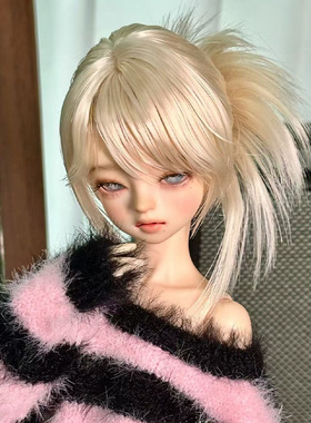bjd娃娃假发3分4分6分高温丝sd装扮齐刘海长直发假毛头套 毛坯发