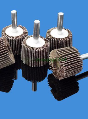 带柄页轮带柄电磨头金属木工百叶轮柄纱布百叶磨头抛光轮直径40mm