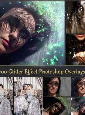 100张闪光彩色亮片特效照片叠加影楼写真婚纱照ps后期溶图jpg素材