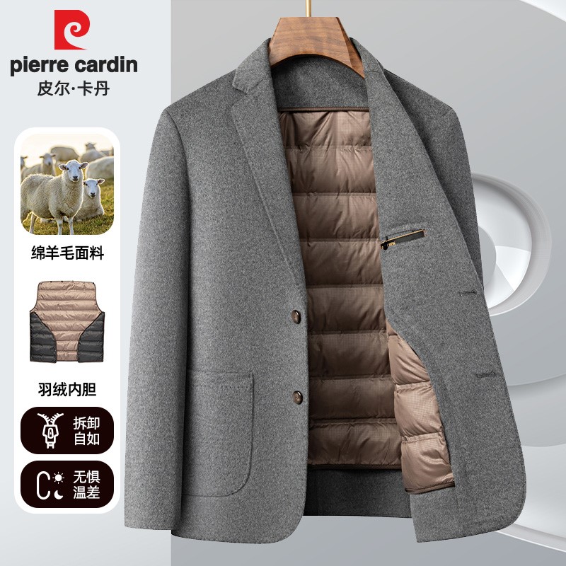 西服男冬季保暖休闲羊毛呢子外套