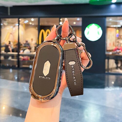 适用享界S9/S9T钥匙高档金属皮革钥匙包享界标钥匙扣装饰用品配件