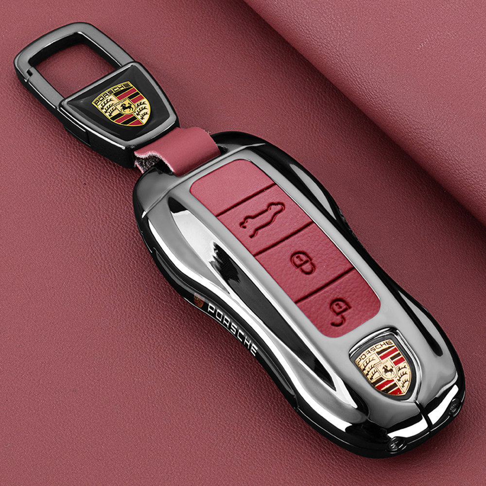 适用保时捷钥匙套卡宴macan帕拉梅拉Panamera911金属扣Taycan壳男