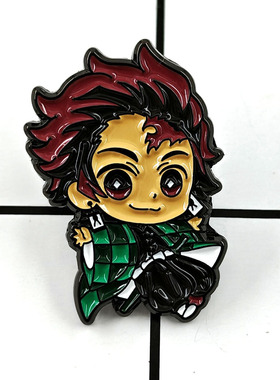 “鬼灭之刃无限城”日本热血动漫人物金属胸针徽章炭治郎背包配件