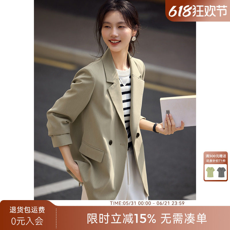 XWI欣未轻职场休闲西装外套女秋气质名媛高级感不规则设计感西服