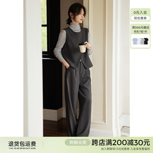 XWI欣未时尚通勤西装马夹套装女2025春季新款长裤气质一整套穿搭