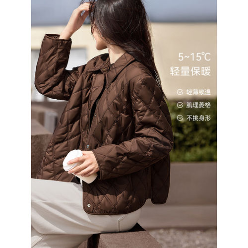 XWI欣未美拉德衬衫式夹棉棉服外套女秋冬季轻薄休闲百搭短款棉袄