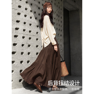XWI欣未天丝麻时尚套装女2026年秋新款气质优雅花纱针织衫两件套