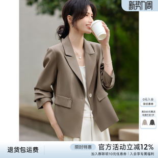 爆款 XWI欣未小个子短款 新款 外套女2025春季 通勤休闲西服上衣 西装
