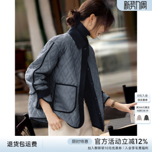 XWI欣未休闲百搭拼色棉服外套女2025年秋冬新款 轻薄保暖棉袄上衣