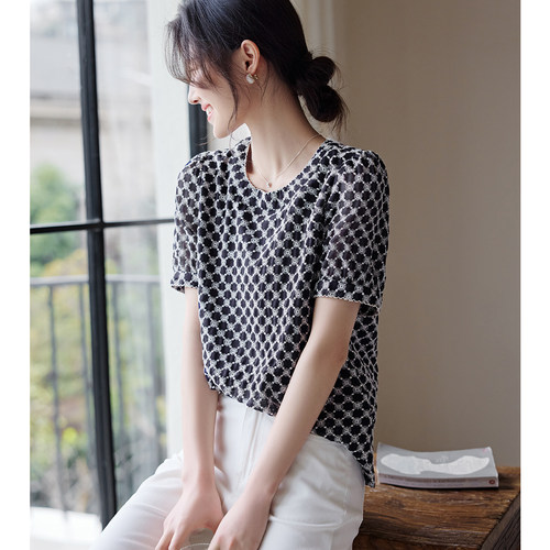 XWI/欣未肌理感短袖衬衫女式