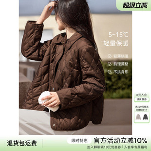 XWI欣未美拉德衬衫式夹棉棉服外套女秋冬季轻薄休闲百搭短款棉袄