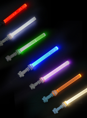 适用乐高LED灯饰 星球大战小人仔手上光剑发光配件照明灯饰世界