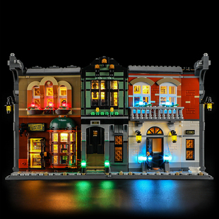 YEABRICKS适用乐高10351夏洛克·福尔摩斯书架LED积木玩具灯饰