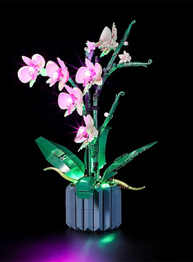 YEABRICKS适用乐高10311兰花绿色植物盆景积木LED灯饰 IDEAS灯光