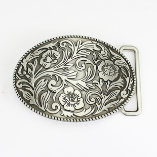 小号唐草花西部牛仔风格皮带扣腰带皮带平滑扣cowboy belt buckle