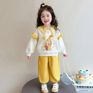 女童春秋运动套装2026新款洋气时髦儿童女宝宝春季春装星星人卫衣