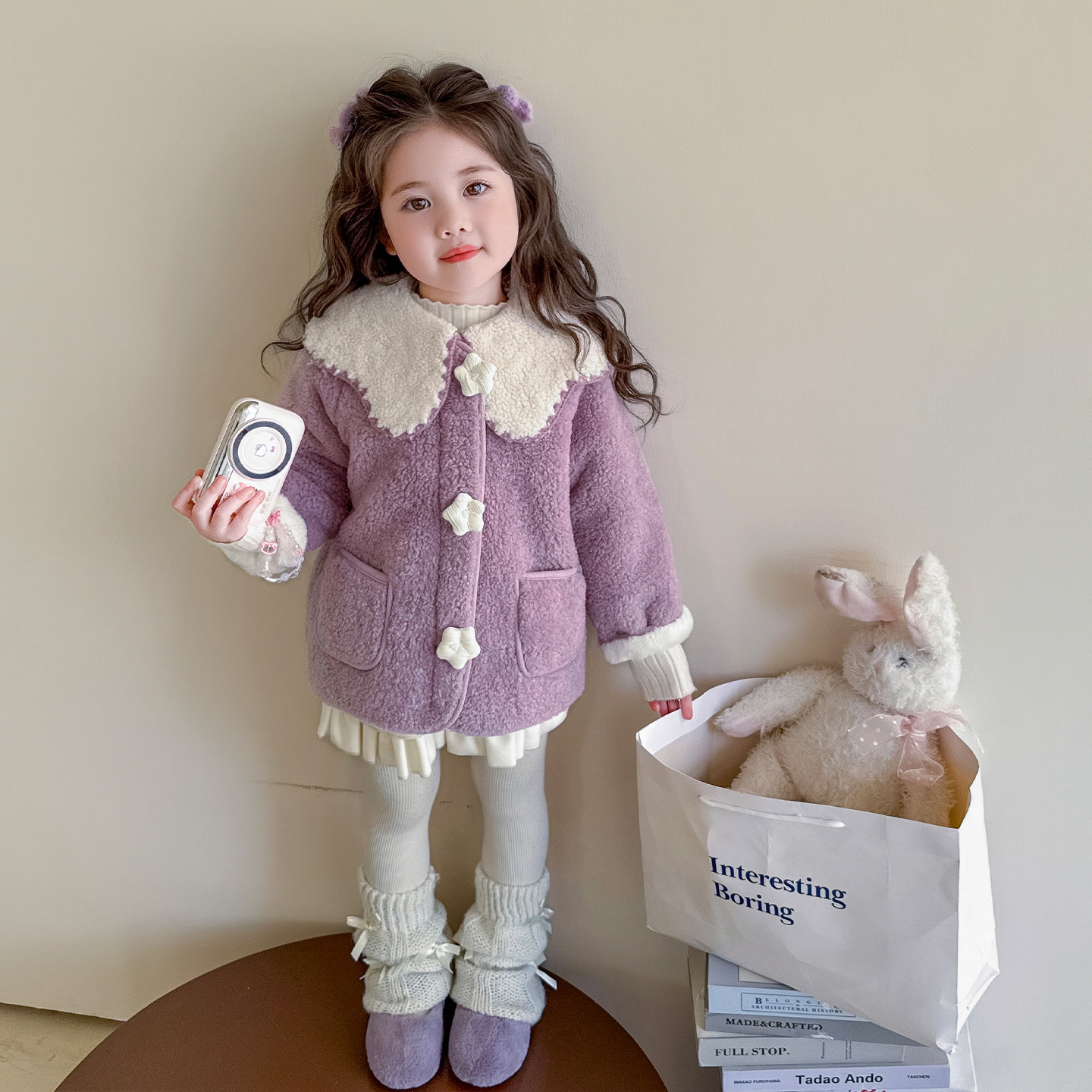 女童羊羔毛毛外套2025秋冬装新款儿童冬季女宝宝韩系加厚加绒上衣,童装/婴儿装/亲子装,普通外套,淘宝优惠券,粉丝福利购,淘宝优惠卷