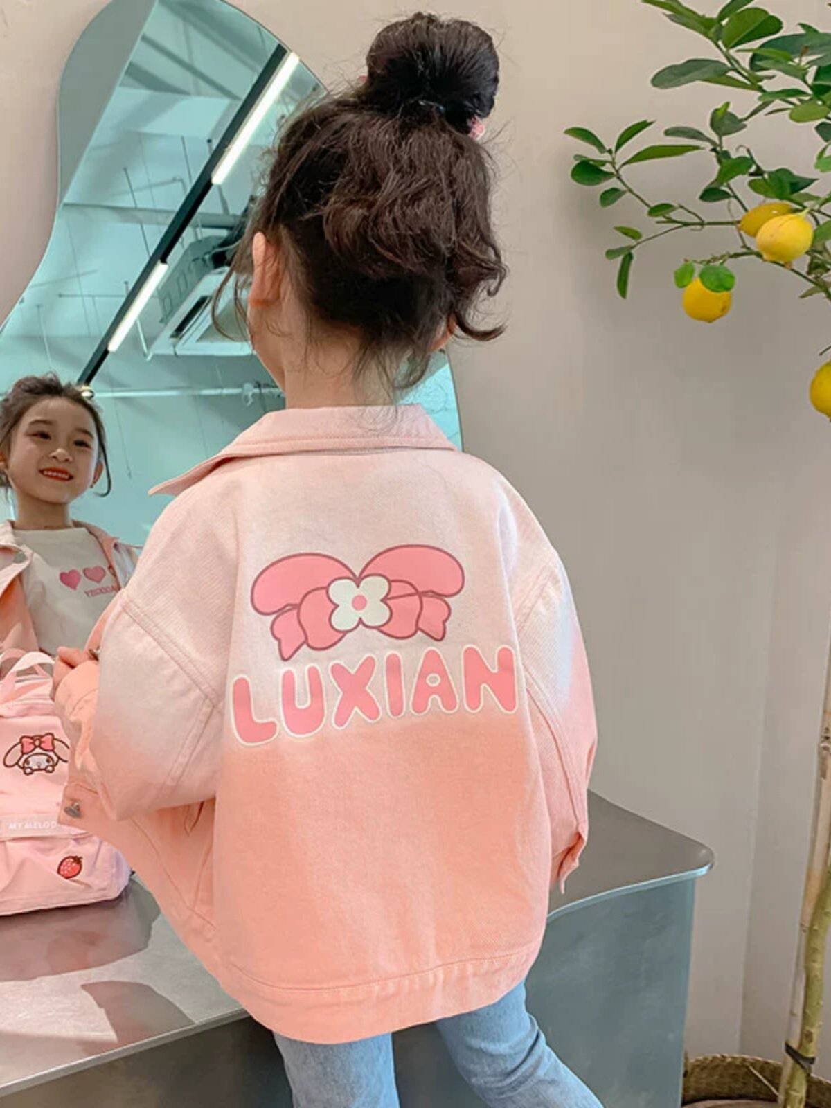 소녀 봄과 가을 어린 소녀 그라디언트 데님 재킷 어린이 가을 초가을 2024 새로운 가을 옷  초가을